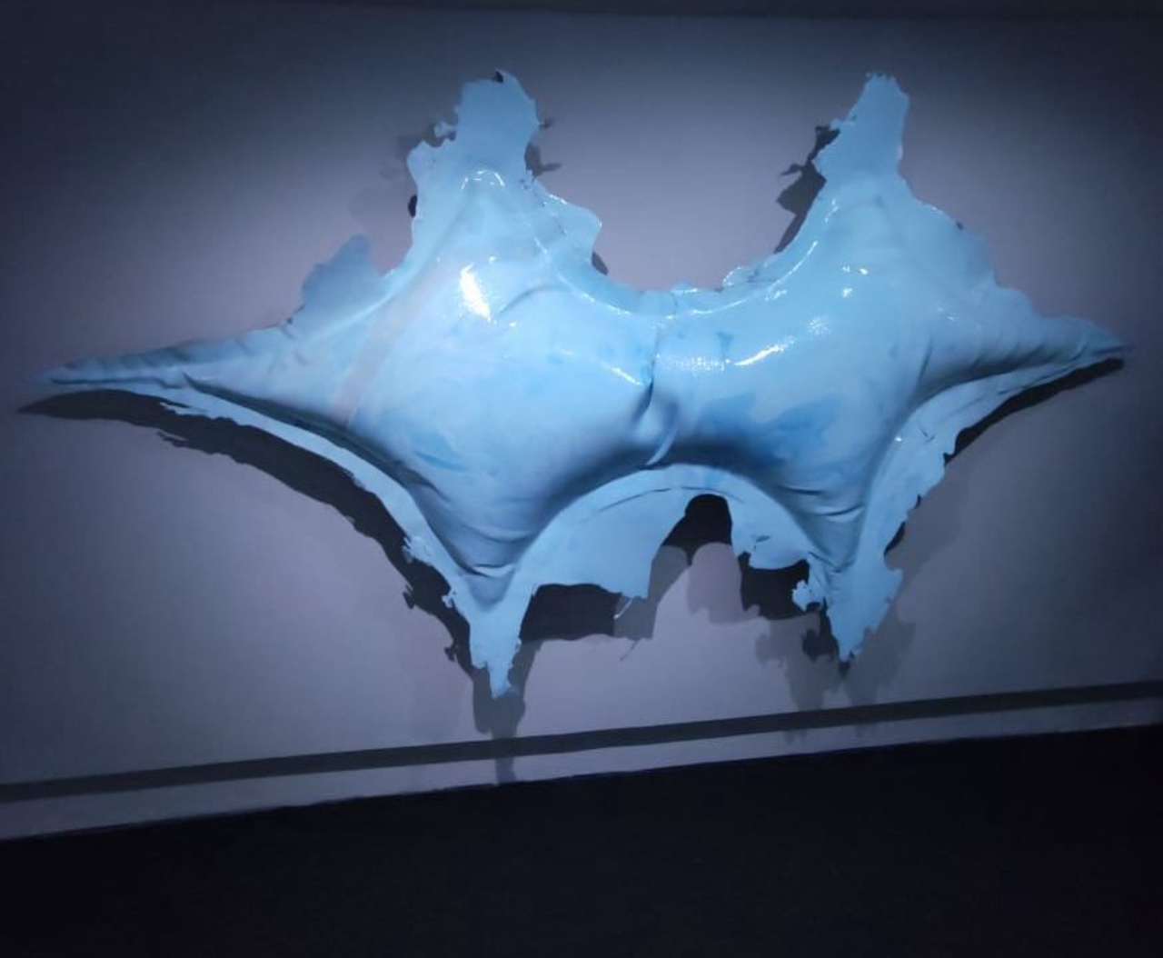 Obra inflável feita de resina vegetal com tecido integra a exposição de André Mendes no MON.